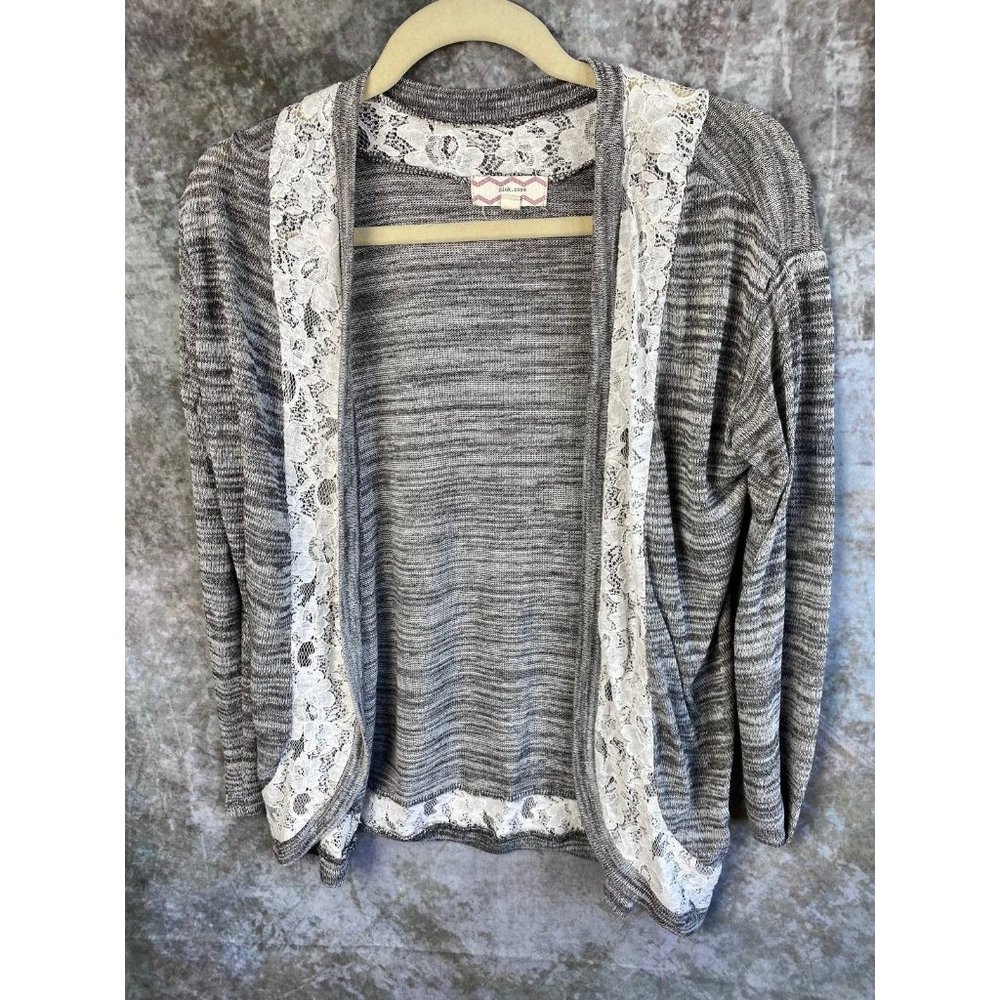 Gray Lace Cardigan